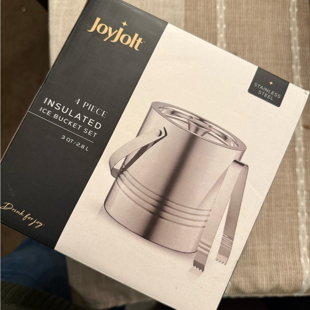 JoyJolt Insulated Stainless Steel Ice Bucket Set